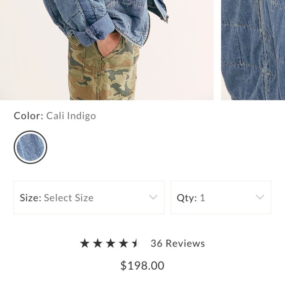 Free People Dolman Quilted Knit Jacket, Cali Indigo xL - Picture 12 of 13